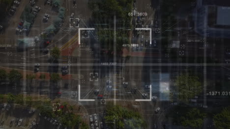 animación del alcance y procesamiento de datos sobre el paisaje urbano