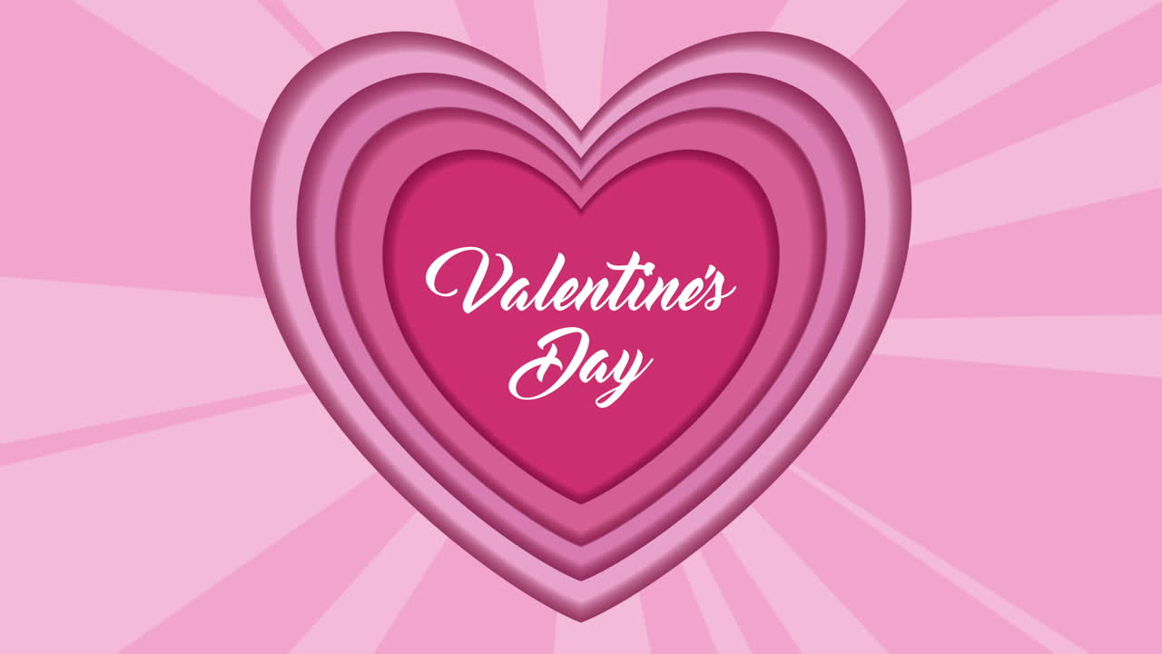 el corazón rosado en capas del día de san valentín gráfico