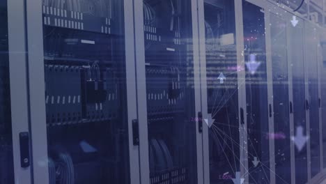 animación de conexiones y datos a través de servidores