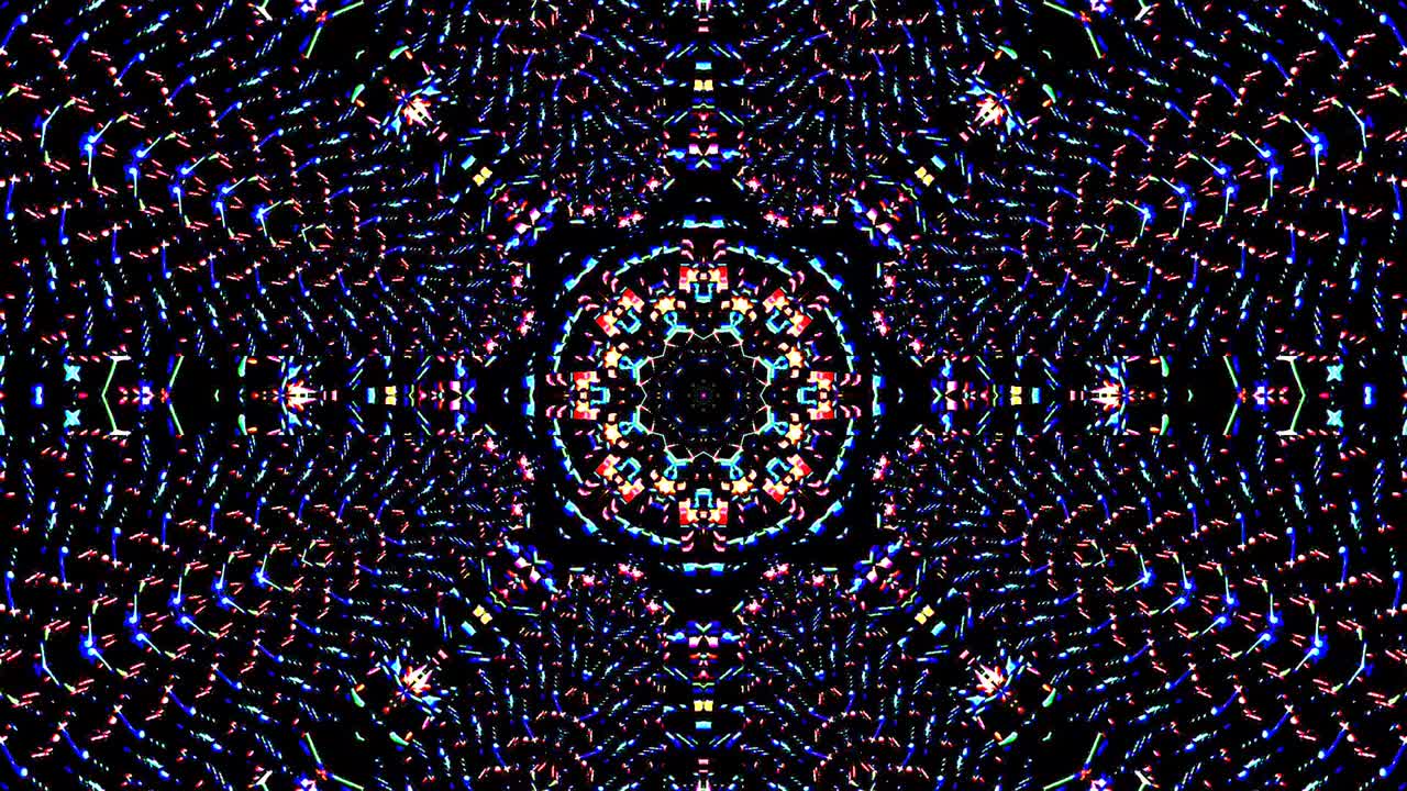 прекрасный абстрактный калейдоскоп, который светит, сияющий свет, который регулирует тонкие движения