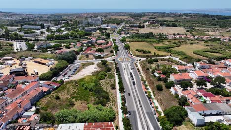 Drohnenaufnahmen-Von-Oberhalb-Von-Caparica-In-Portugal