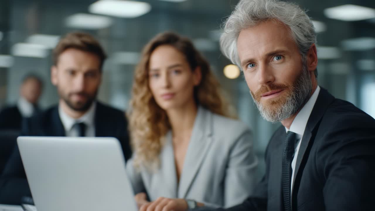 Professional Business Team Collaboration: Engaged Professionals in a Modern Office Setting Working Together on a Project and Strategizing for Success