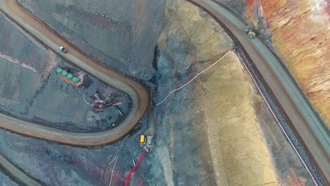 birds eye flying over gold mine