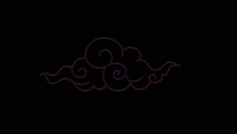 elegant swirling cloud illustration animation isolated asset, transparent 4k video, alpha channel