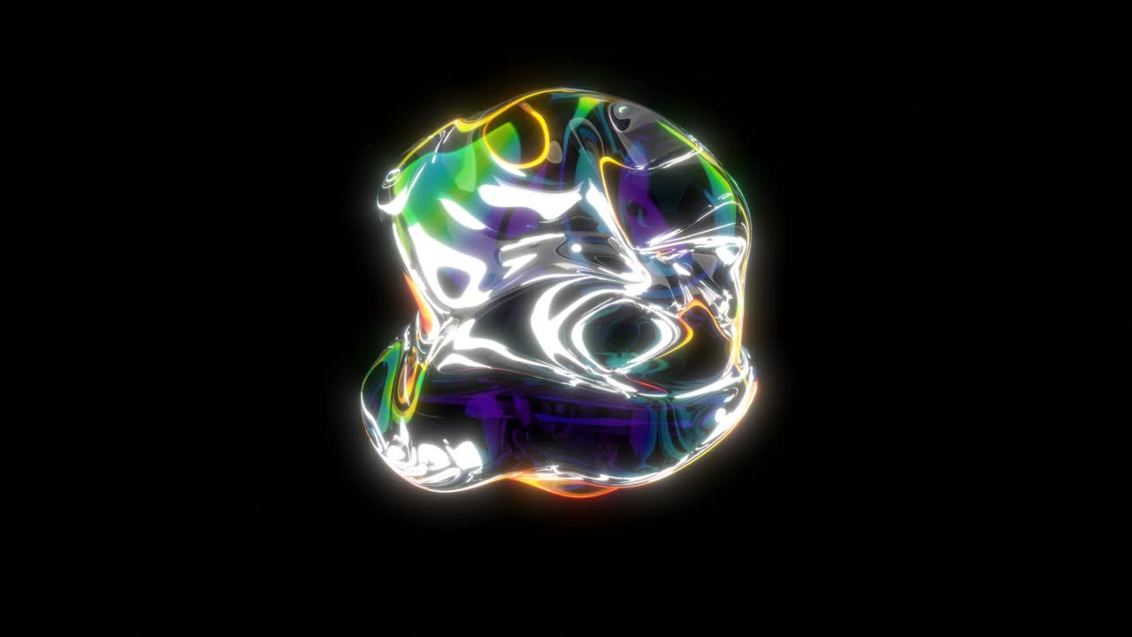 물결이 흔들리는 홀로그램 천 공, 액체 에너지 배경, 생동감 넘치는 색상, 루프 애니메이션