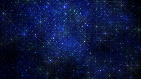 starry night brilliantly lit stars on blue background