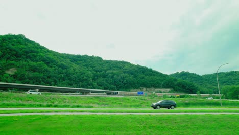 scenic highway drive with pet exercise area