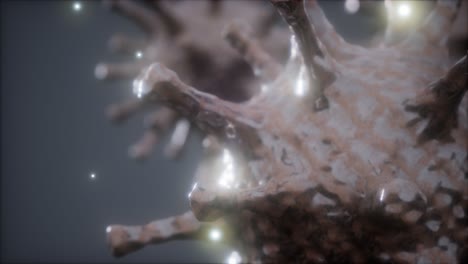 bacterias virus o gérmenes células de microorganismos bajo microscopio con profundidad