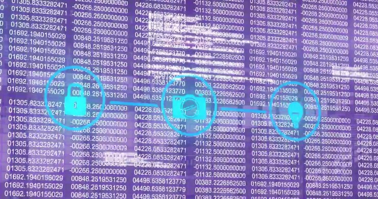 Animation of data processing over media icons