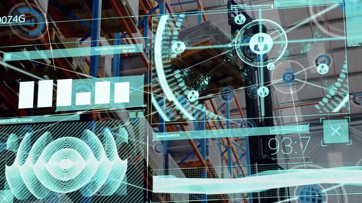 Animation of data processing over warehouse