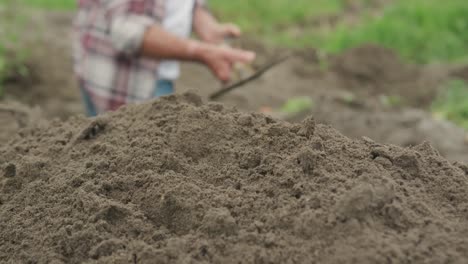 mature man working on farm