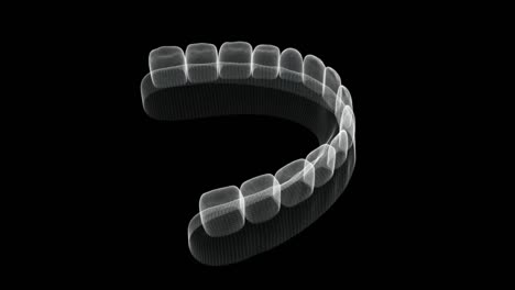 hologram screen 3d of low human teeth - loop