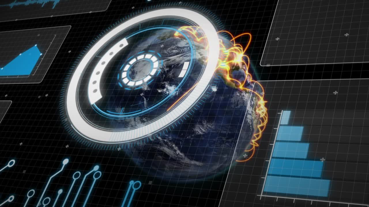 Animation of data processing over globe