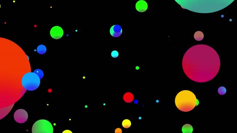 4k bucle fondo abstracto sin costuras con hermosas gotas multicolores en estilo plano 2d se mueven suavemente como burbujas de pintura en líquido. luma mate como canal alfa.