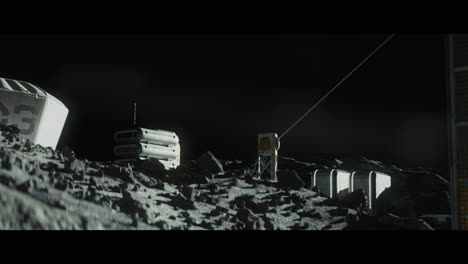 moon surface with a lunar base