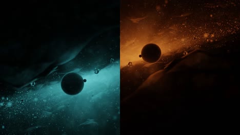 4k ethereal abstract cosmic background with various geometric shapes for titles, logo, business presentations