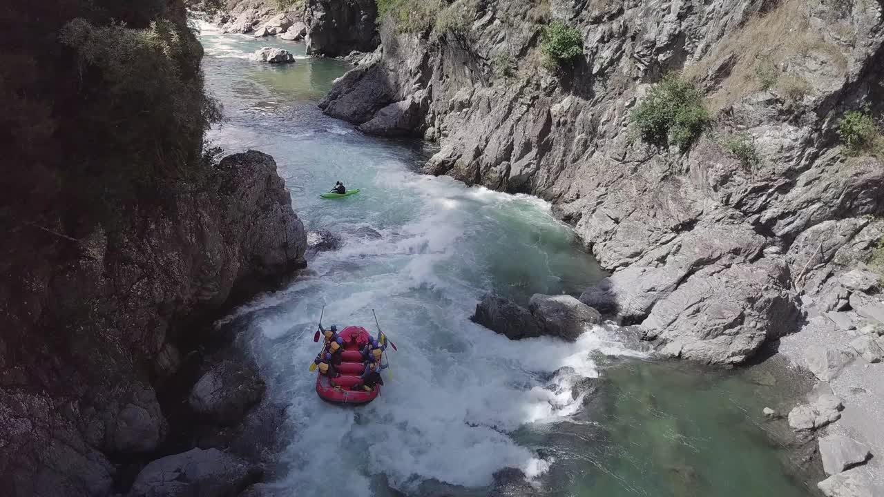 An awesome white water river rafting experience in New Zealand - aerial