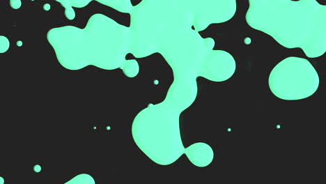 Animation-motion-abstract-green-liquid-spots-black-splash-background