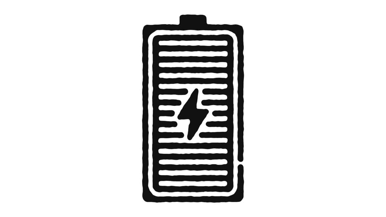 재충전 가능한 배터리 아이콘 애니메이션 영상 및 알파 채널