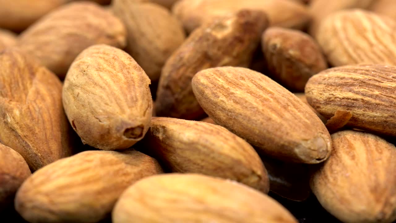 Roasted Almonds Turning, Clouse Up Video