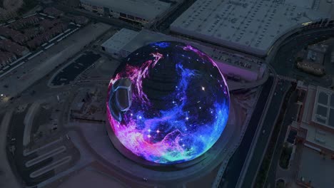 august 2023 - 4k aerial of the sphere in las vegas, nevada, usa