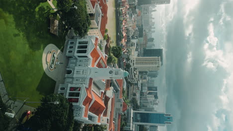 aerial view of fort canning park and cityscape in singapore