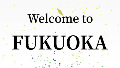 welcome to fukuoka message text animation motion graphics