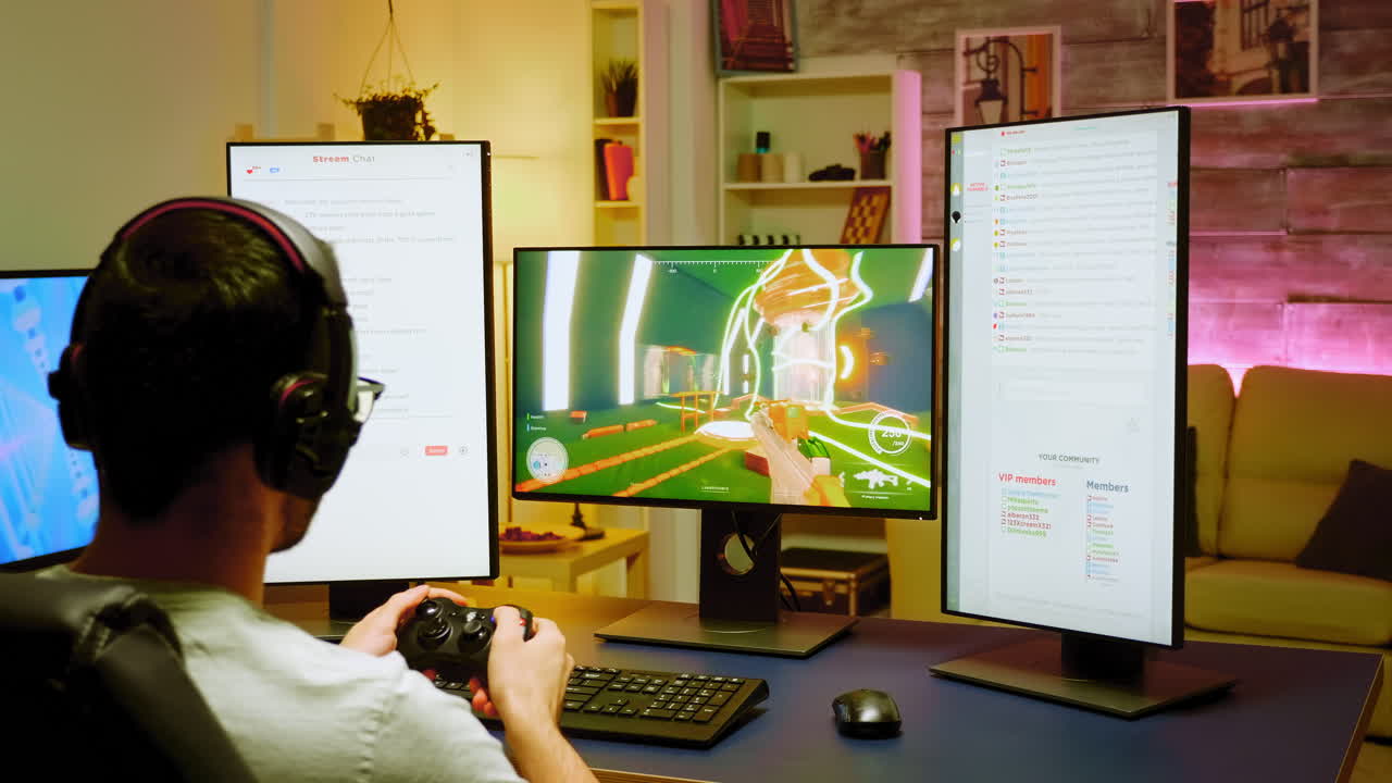 프로 게이머가 연주하는 슈팅 게임