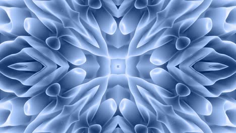 3d abstract shape like star or flower, symmetrical structure of black blue velvet material interspersed with sequins, smoothly cyclical changes shapes. stylish soft matte background, smooth animation.