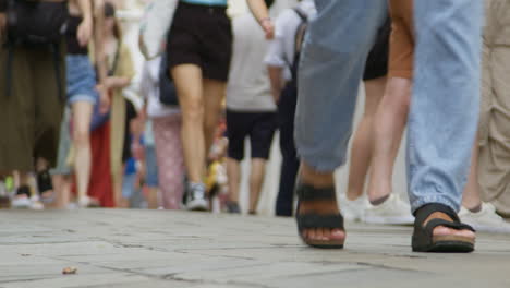 people walking on a busy street