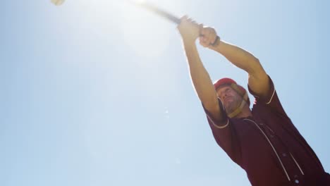 Batter-hitting-ball-during-practice-session