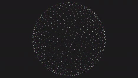 la gran esfera de neón consta de pequeños puntos en el espacio oscuro