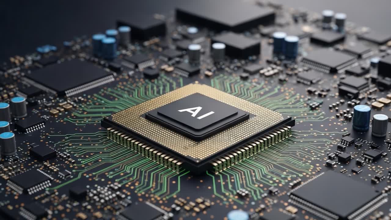 Innovative AI Microprocessor Highlighting Advanced Technology and Circuitry with an Emphasis on Its Central Role in Modern Computing and Artificial Intelligence Solutions