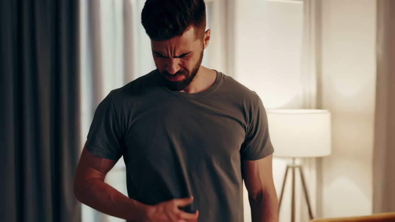 Man Experiencing Chest Pain