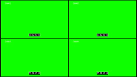 cctv four cam with timecode chroma key