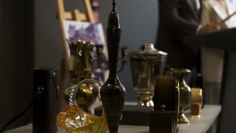 antiques on a table