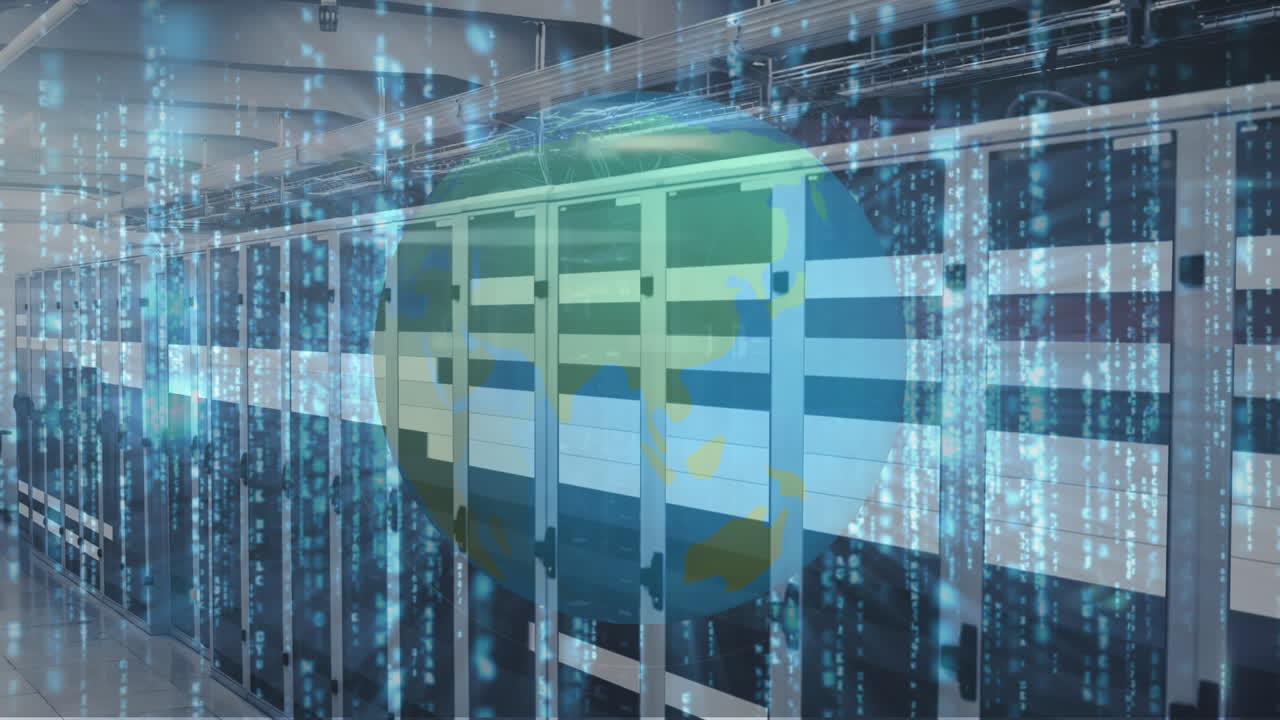 animación del globo girando sobre los servidores