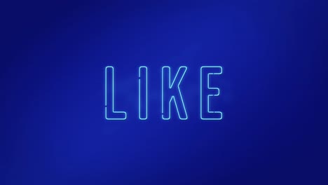 animation of neon like text banner against blue gradient background