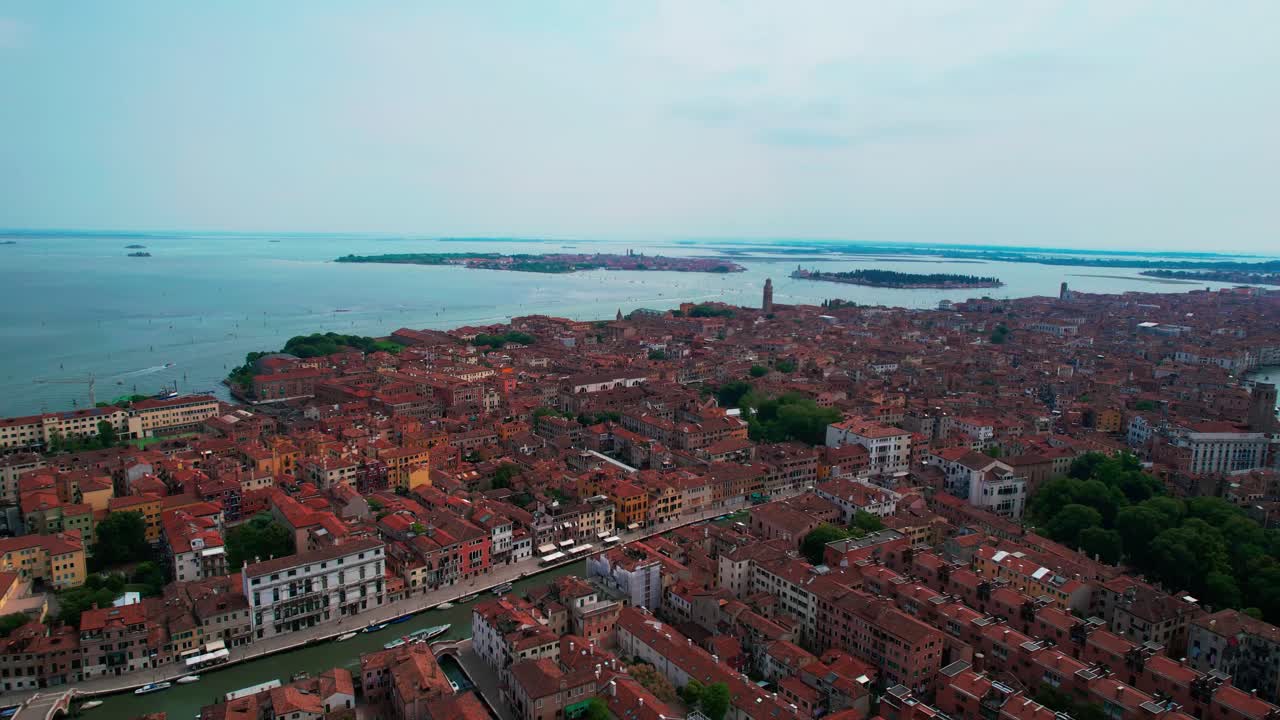 이탈리아 베니스, 유럽의 유명한 관광지 공중 공개