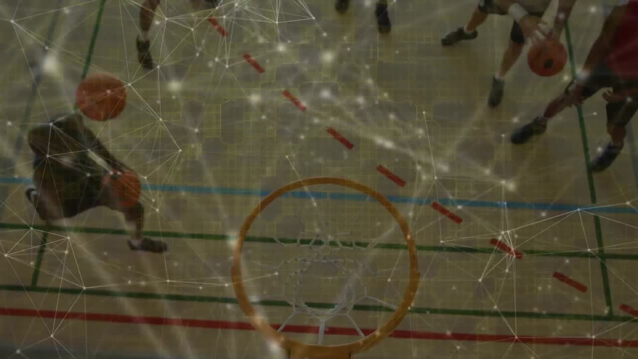 남성 농구 선수들의 다양한 그룹에 대한 연결 네트워크의 활성화