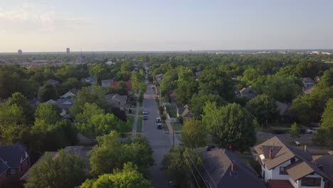 aerial flyover a luxury residential neighborhood in downtown georgia