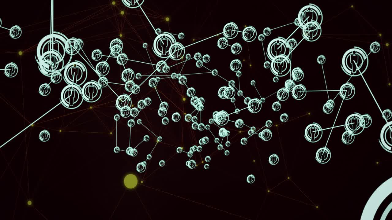 Animation of network of connections with people icons