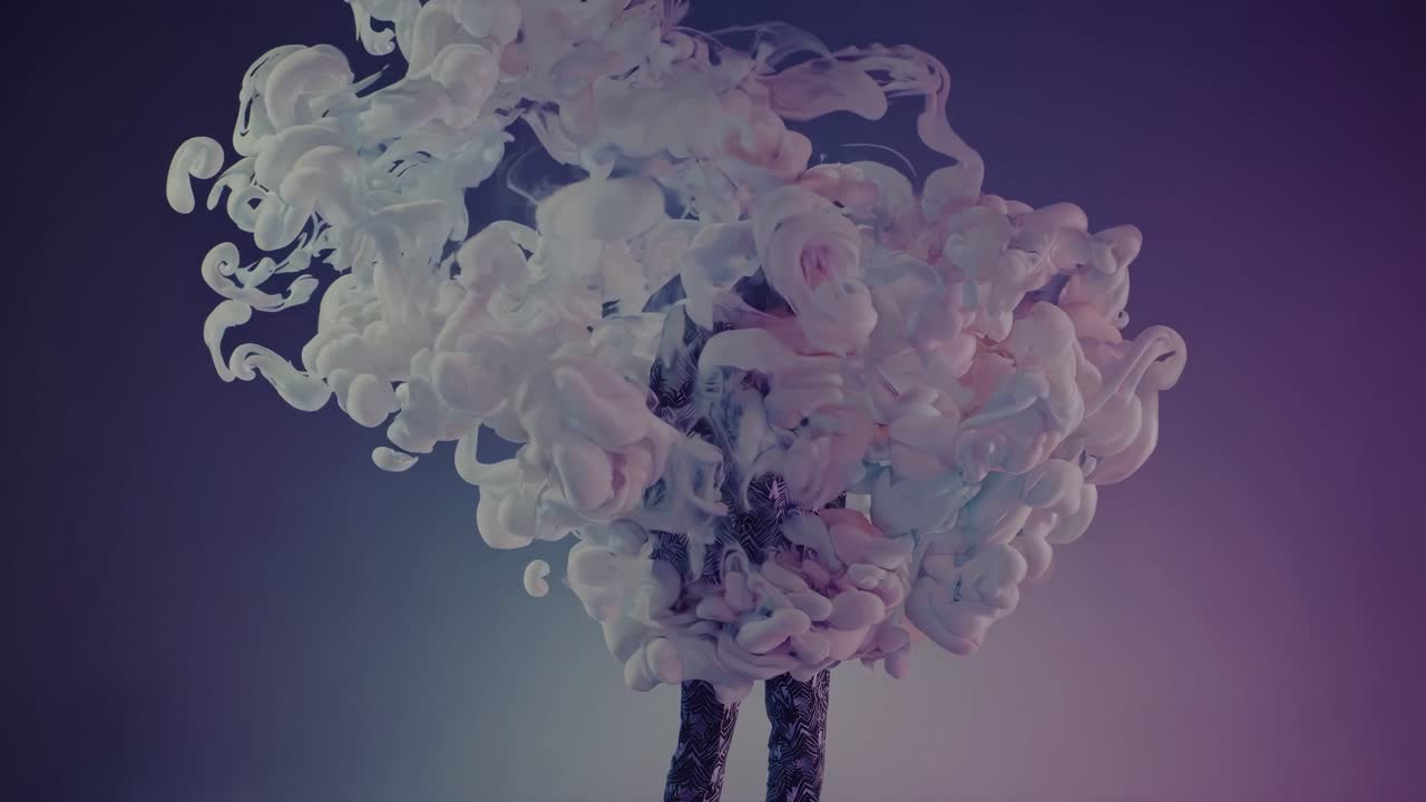 Abstract Fashion Portrait of a Man in a Suit with Ink Art