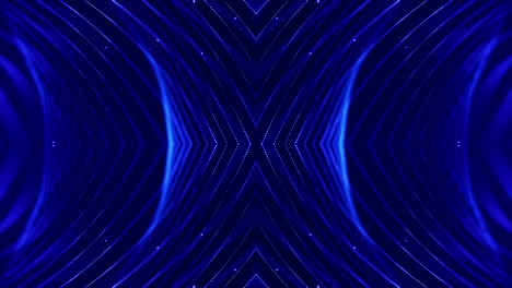 4k en bucle de ciencia ficción 3d fondo abstracto. partículas azules brillantes forman líneas, estructuras simétricas. para presentaciones de vacaciones, ceremonias como diseño de movimiento de bucle vj