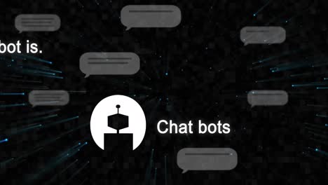 Animation-of-ai-chat-and-data-processing-over-black-background