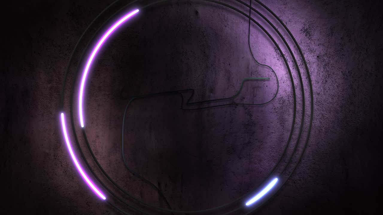 Motion colorful neon lights on wall with abstract background 4