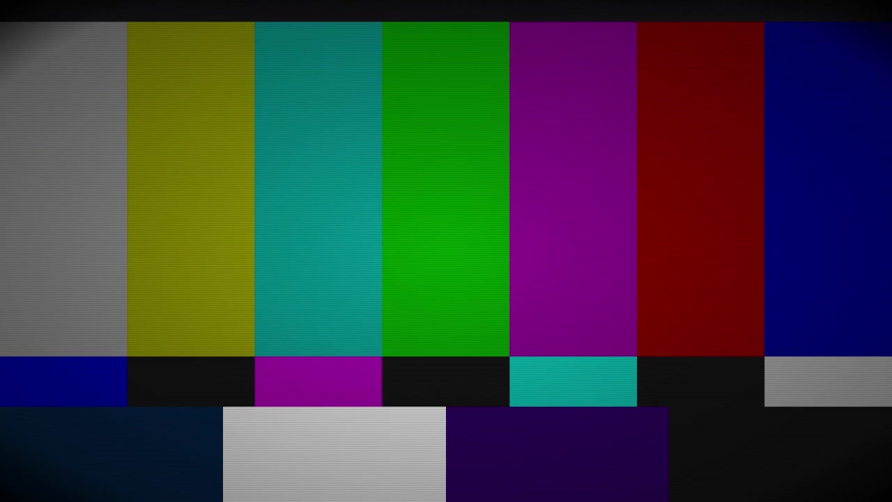 Television Test Pattern with Glitch and Signal Interference