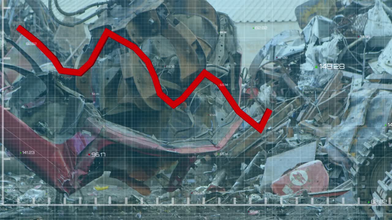 쓰레기 매립장 위의 데이터 처리 애니메이션