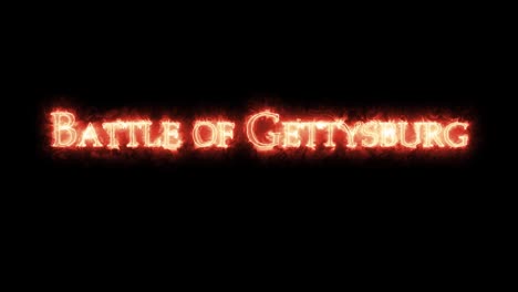 Battle of Gettysburg written with fire. Loop