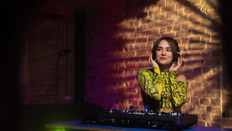 woman djing at the disco